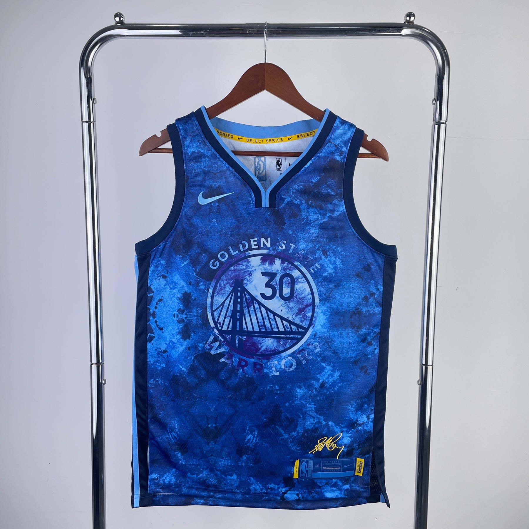 Regata NBA Golden State Warriors Stephen Curry Nike Royal Select Séries Swingmam 2022/23 - Masculina