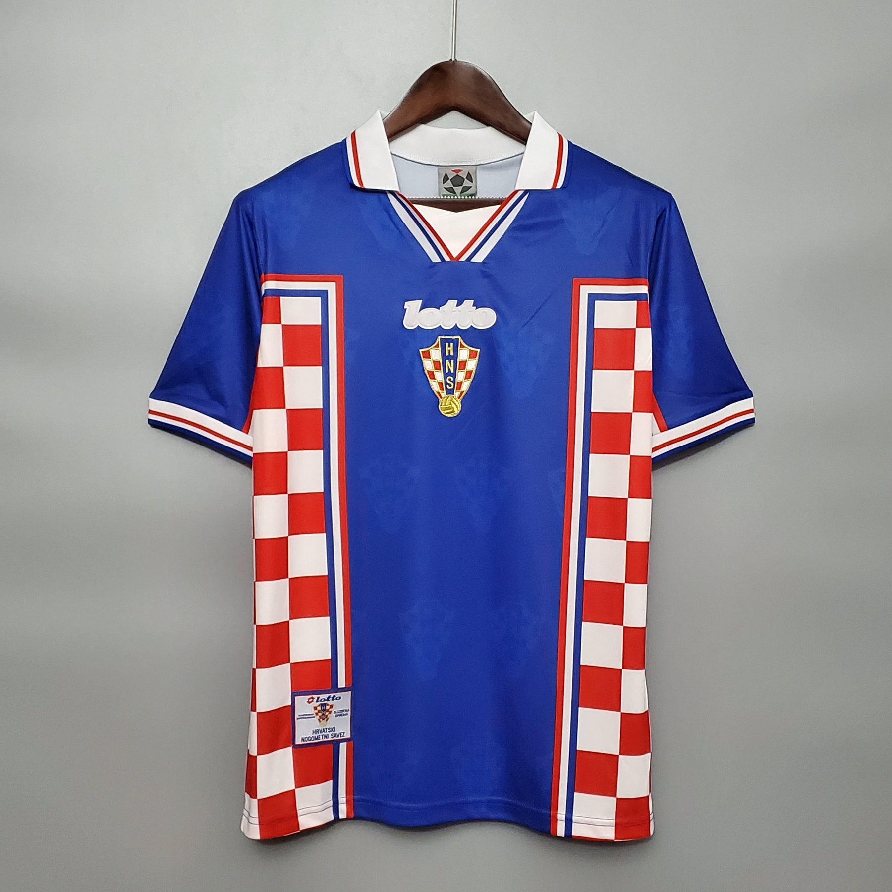 Camisa Retrô Seleção Croácia Copa 98 Away - Masculina - Modelo Torcedor - Azul