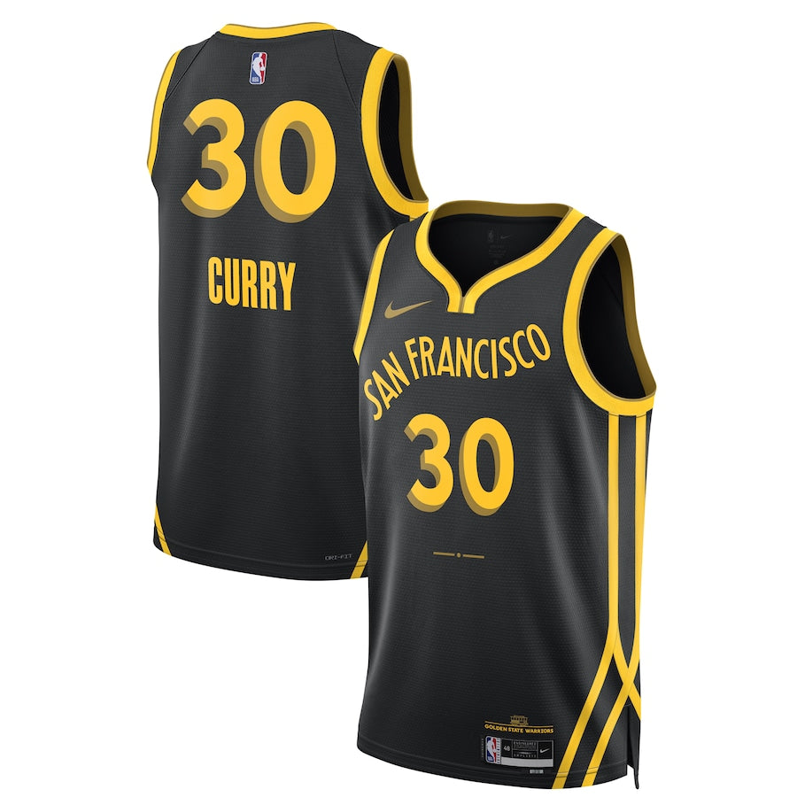 Regata NBA Golden State Warriors Stephen Curry Nike Preta 2023/24 Swingman Jersey - City Edition - Masculina
