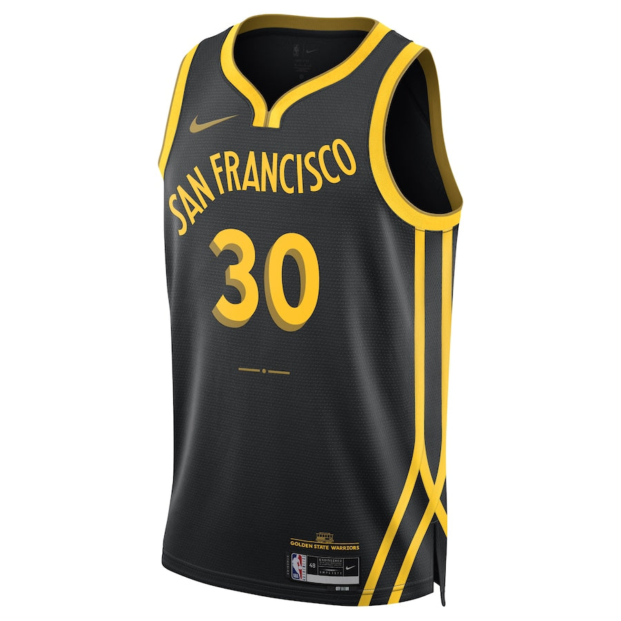Regata NBA Golden State Warriors Stephen Curry Nike Preta 2023/24 Swingman Jersey - City Edition - Masculina