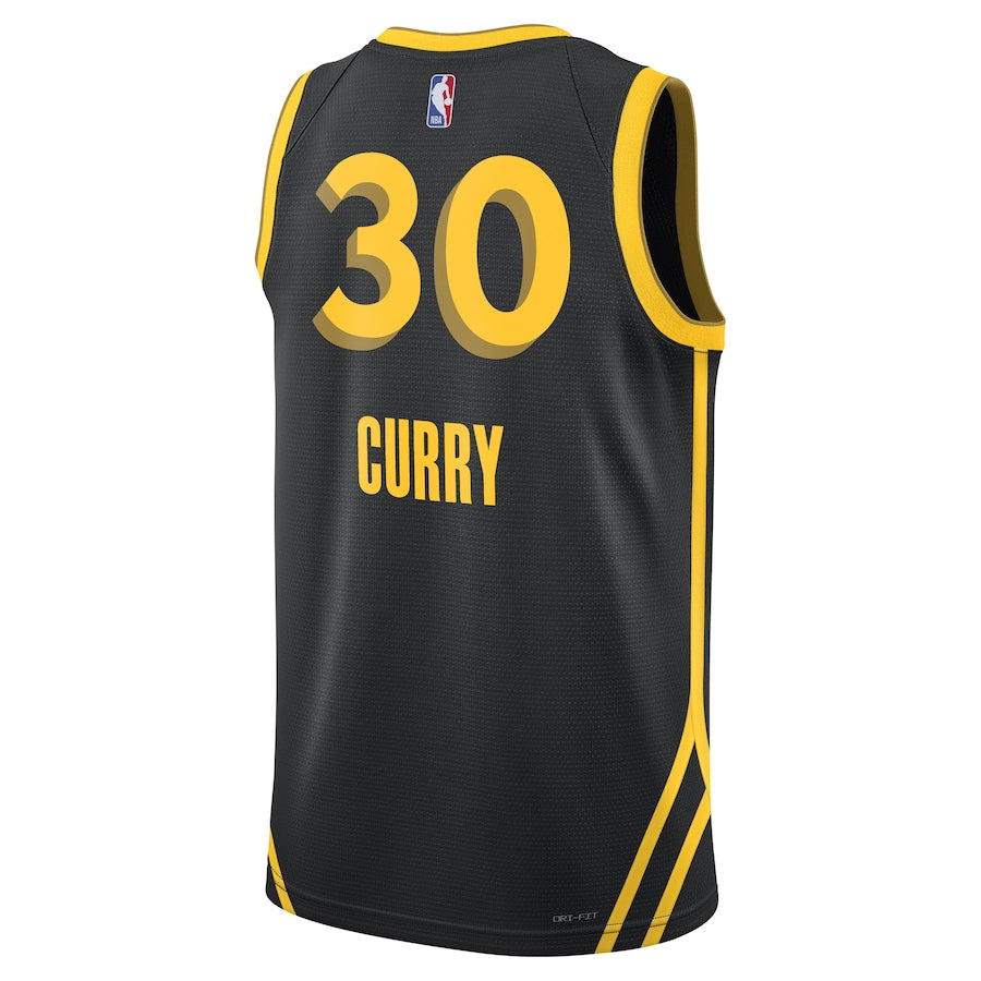 Regata NBA Golden State Warriors Stephen Curry Nike Preta 2023/24 Swingman Jersey - City Edition - Masculina