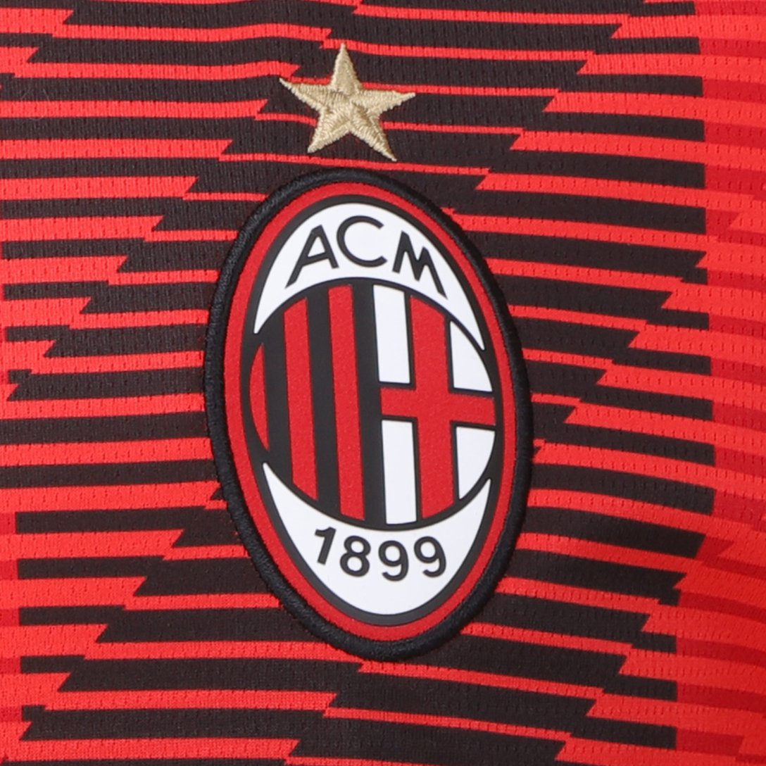 Camisa AC Milan Home 23/24 s/n° Torcedor Puma Masculina - Vermelho+Preto