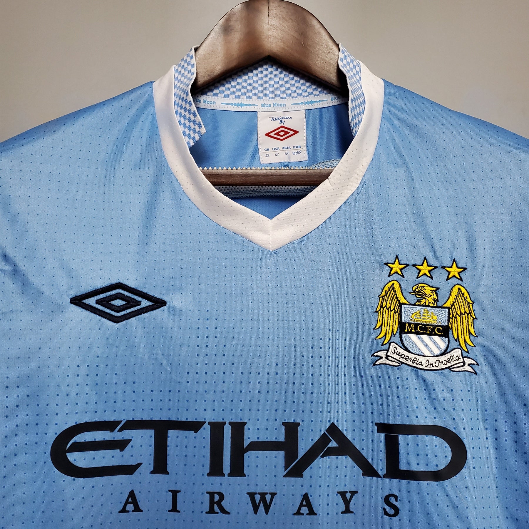 Camisa Manchester City I 11/12 - Masculino Retrô - Azul