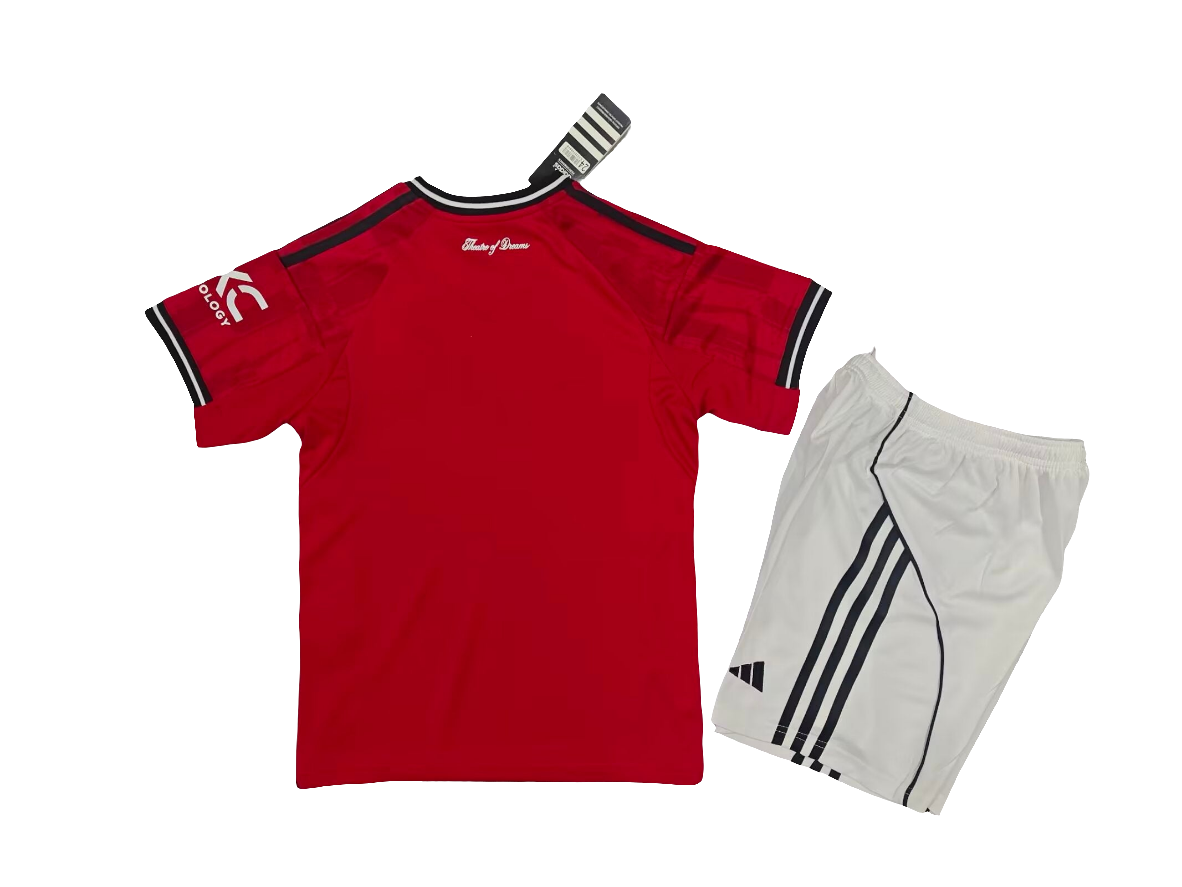 Kit Infantil Manchester United l 2025/26 - Torcedor - Vermelha