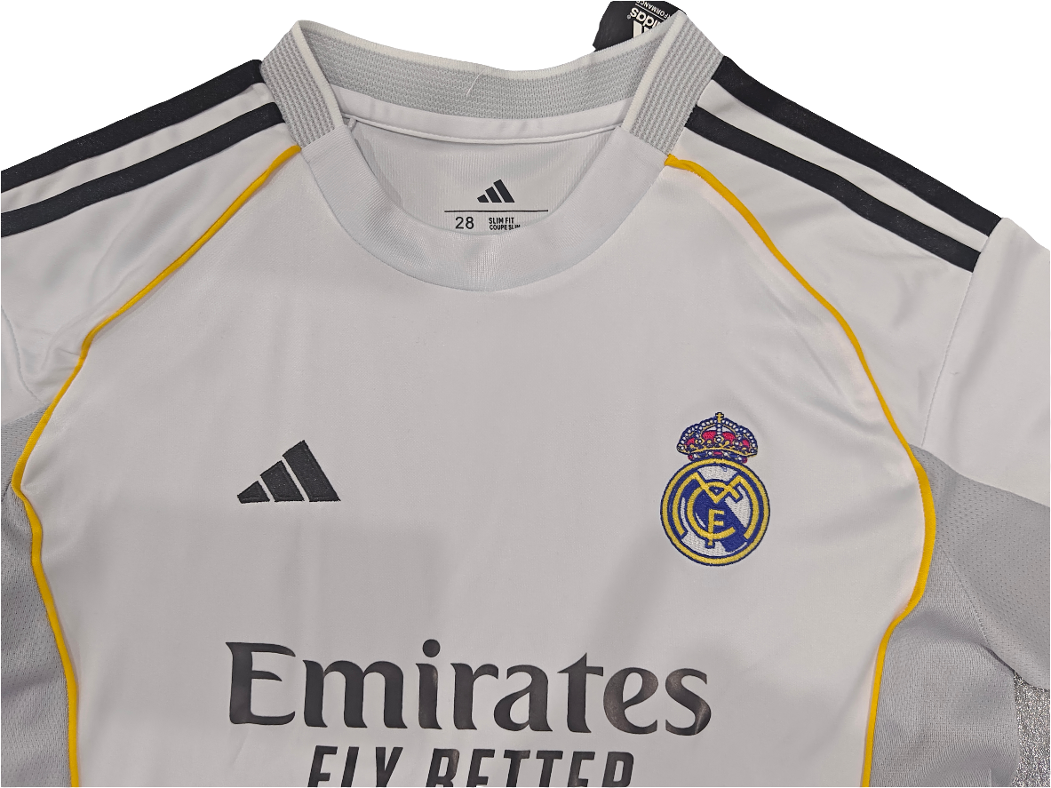 Kit Infantil Real Madrid l 25/26 Adidas - Torcedor - Branco