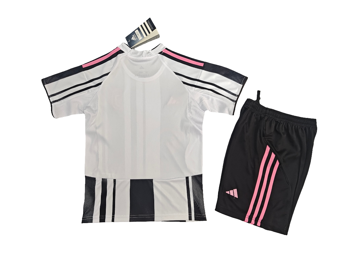 Kit infantil Juventus l 25/26 Adidas - Torcedor - Branca + Preta