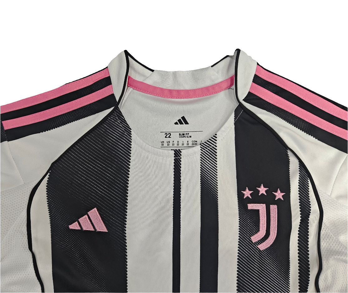 Kit infantil Juventus l 25/26 Adidas - Torcedor - Branca + Preta