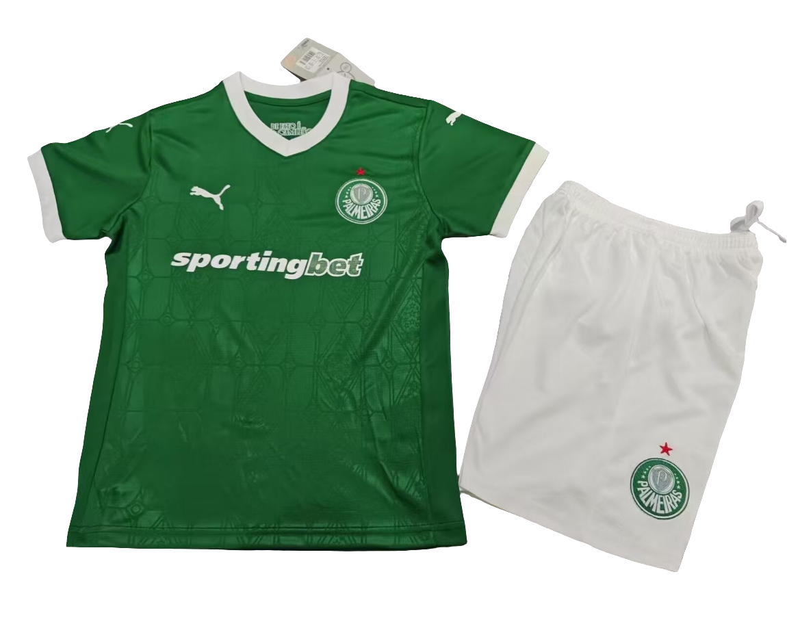 Kit Infantil Palmeiras Puma I 25/26 Torcedor - Verde+ Branco