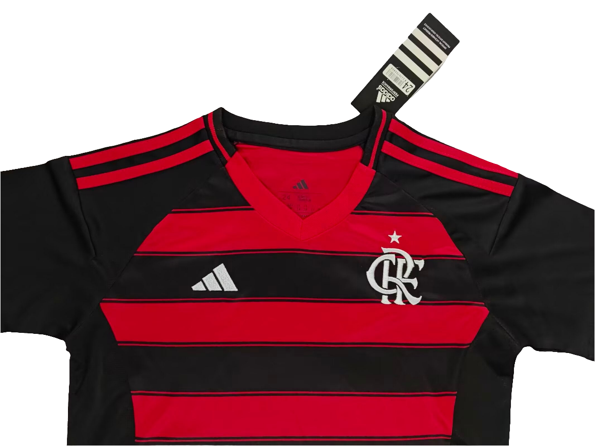 Kit Flamengo Infantil I 25/26 s/n Torcedor Adidas - Preto+Branco