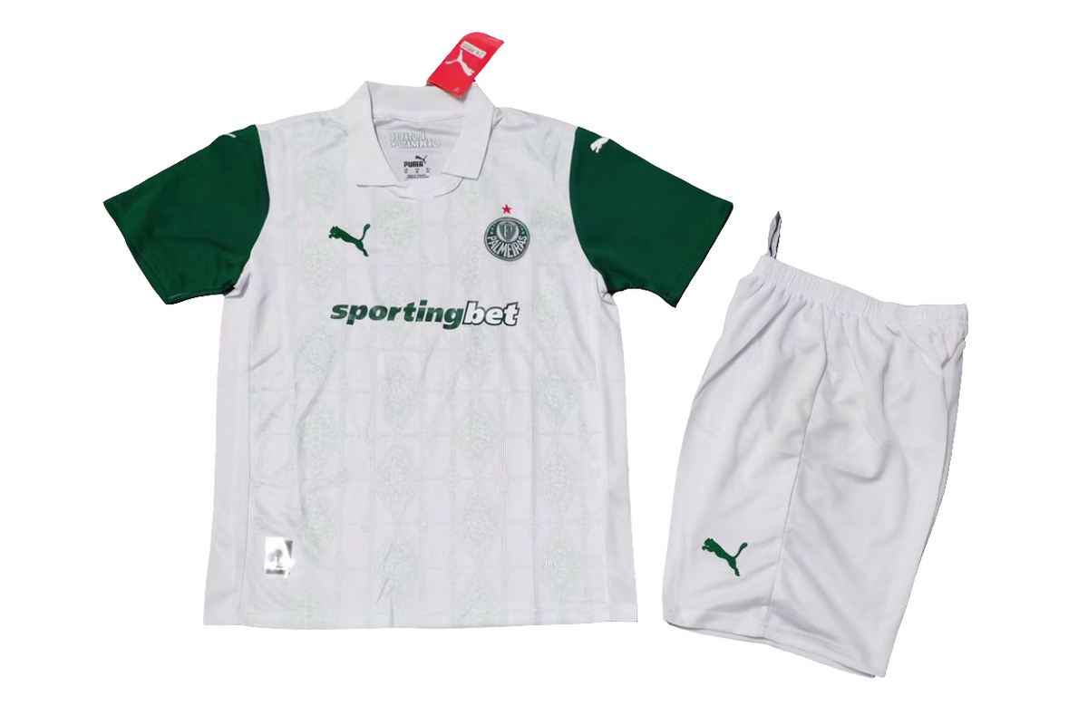 Kit Infantil Palmeiras Puma ll 25/26 - Torcedor - Branco+Verde