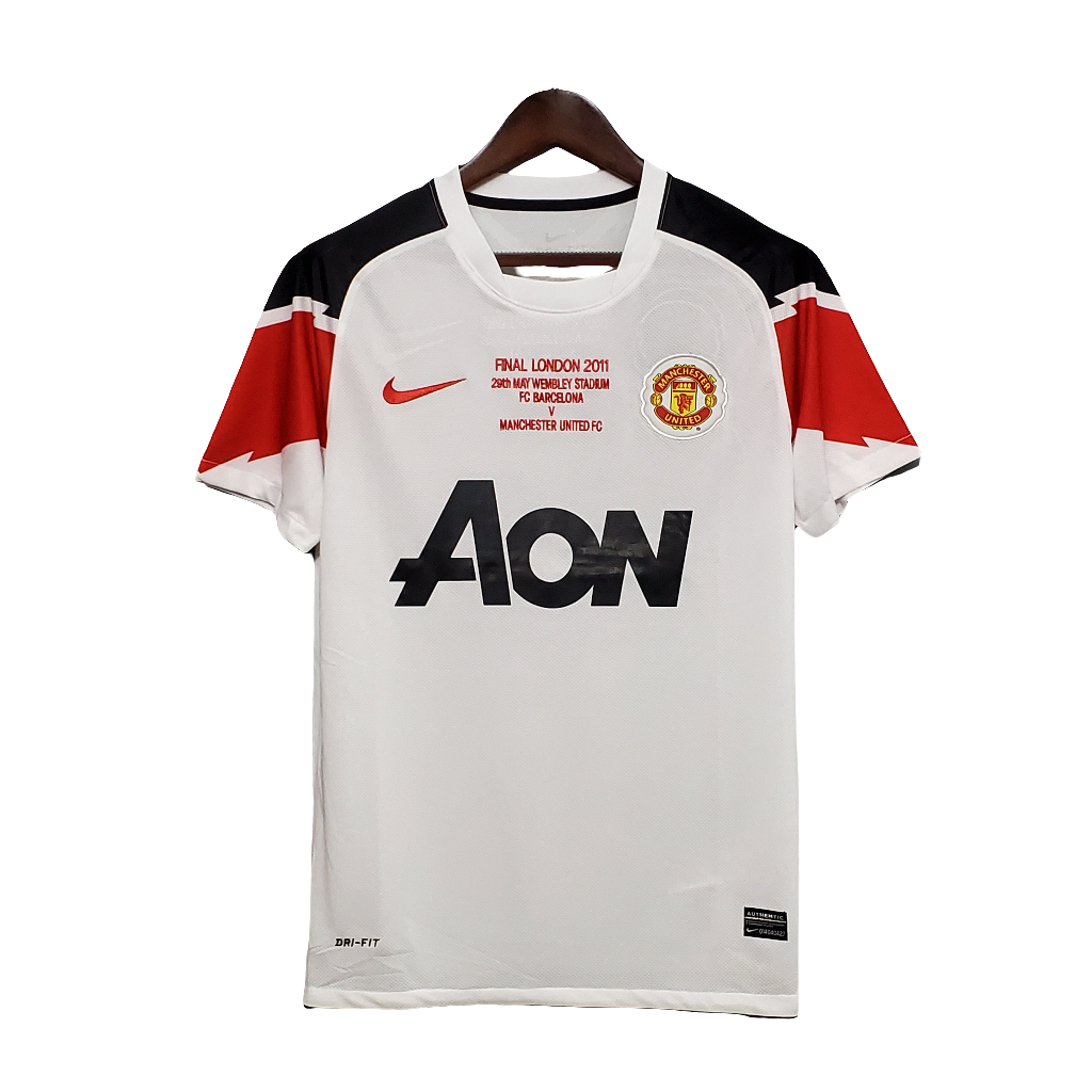 Camisa Manchester United Away Branca 2010/11 Masculina - Retrô
