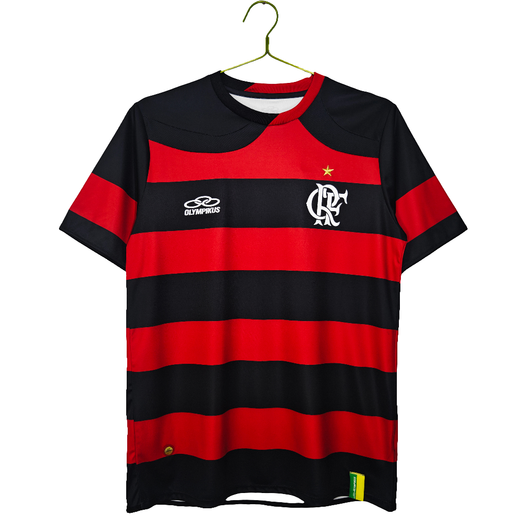 Camisa Flamengo 2009/10 Home - Versão Retrô Masculina - Vermelho e Preto