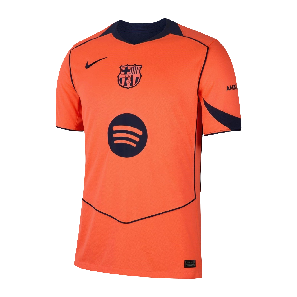 Camisa Barcelona III 25/26 Nike Masculina - Laranja/Marinho
