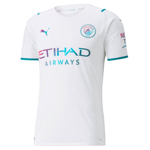 Camisa Manchester City Away 21/22 s/n° Torcedor Puma Masculina - Branco+Azul