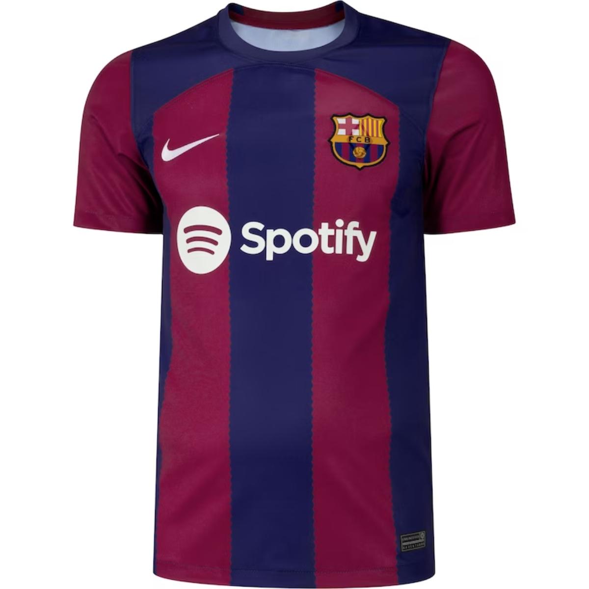Camisa Barcelona I 23/24 - Torcedor Nike Masculina - Azul e Grená