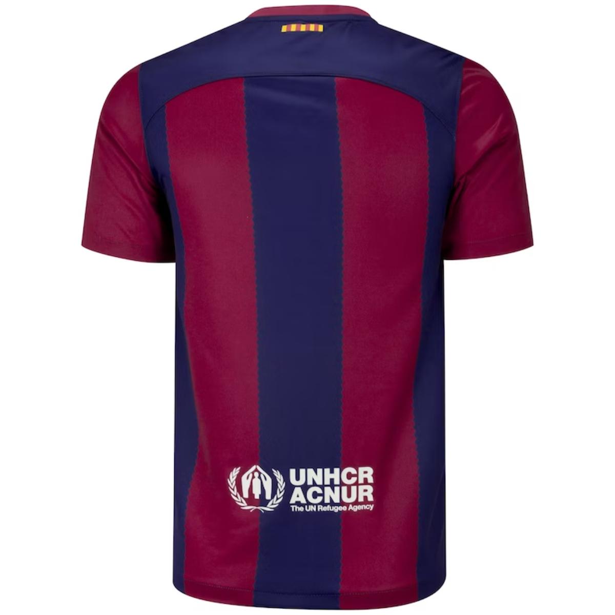 Camisa Barcelona I 23/24 - Torcedor Nike Masculina - Azul e Grená