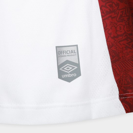 Camisa Fluminense II 25/26 s/n Torcedor Umbro Feminina - Branco+Vermelho