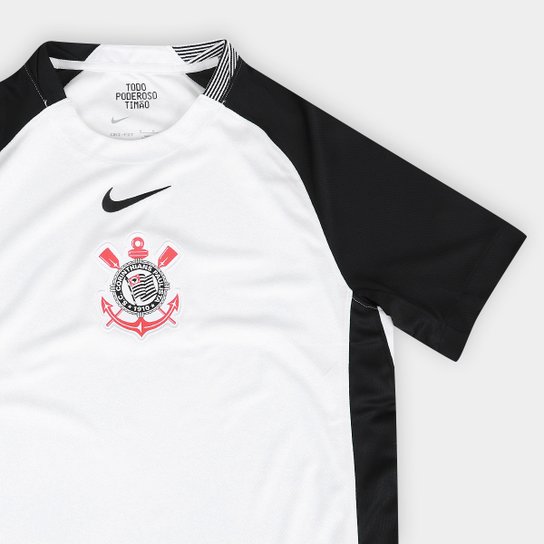 Camisa Corinthians I 25/26 s/n Torcedor Nike Masculina - Branco+Preto