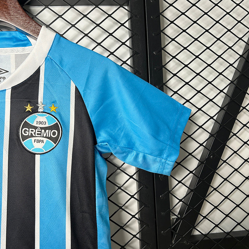 Kit Infantil Grêmio l 25/26 S/N Torcedor Umbro - Azul+Preto