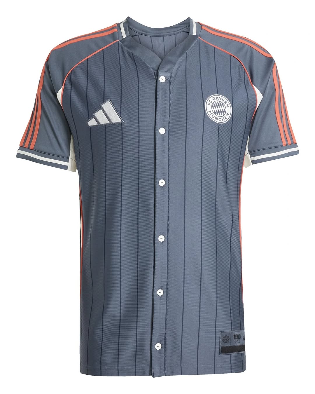 Camisa Bayern de Munique 2025 US Pack Adidas Masculina – Cinza com Listras e Botões