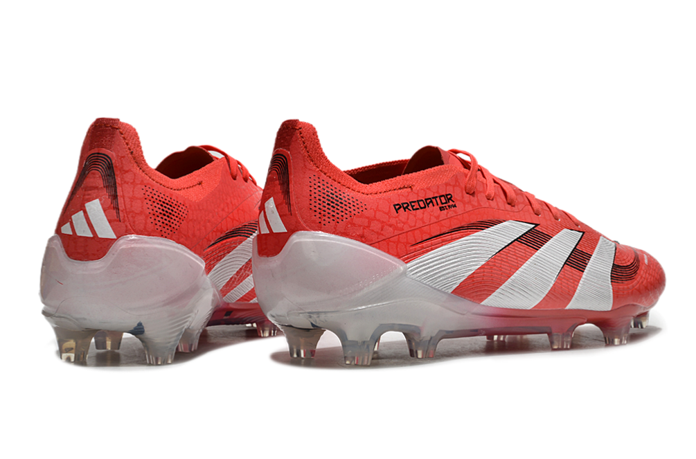 Chuteira Adidas Predator Elite FG Vermelha e Branca "Pure Victory".