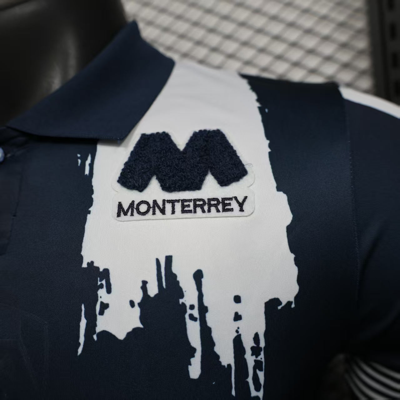 Camisa C.F Monterrey 2025/26 s/n Jogador Masculina - Azul marinho+Branco