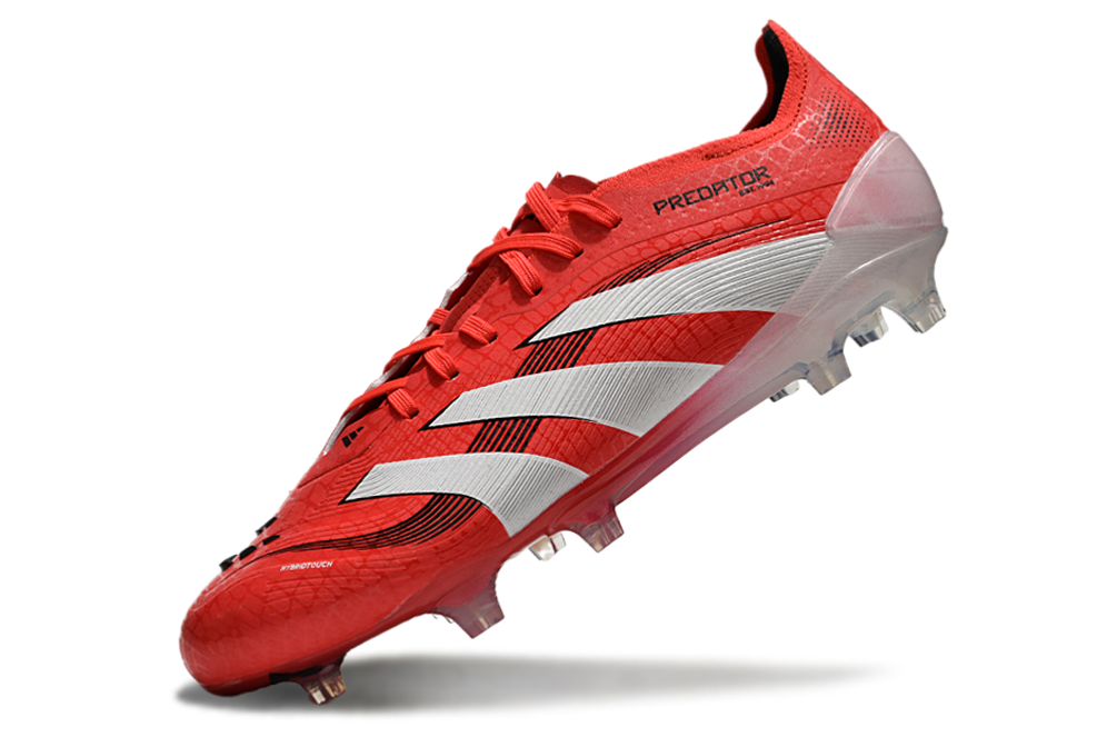 Chuteira Adidas Predator Elite FG Vermelha e Branca "Pure Victory".