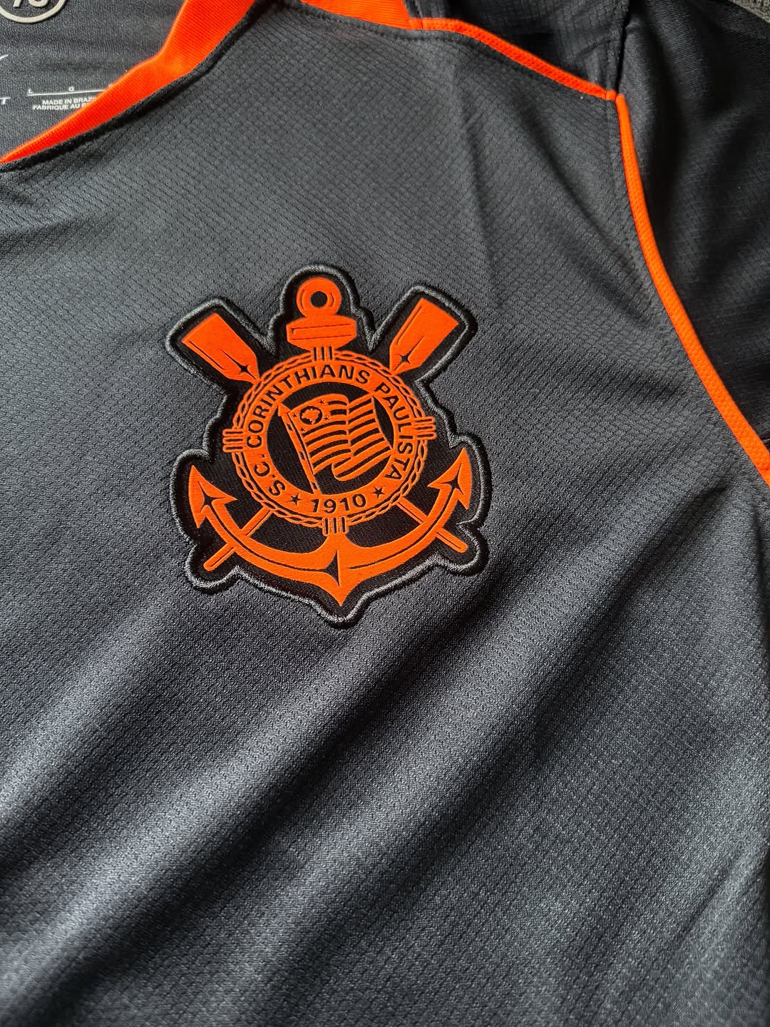Camisa Corinthians III 25/26 s/n Torcedor Nike Total 90 Masculina - Preto+Laranja