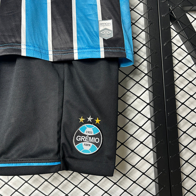 Kit Infantil Grêmio l 25/26 S/N Torcedor Umbro - Azul+Preto