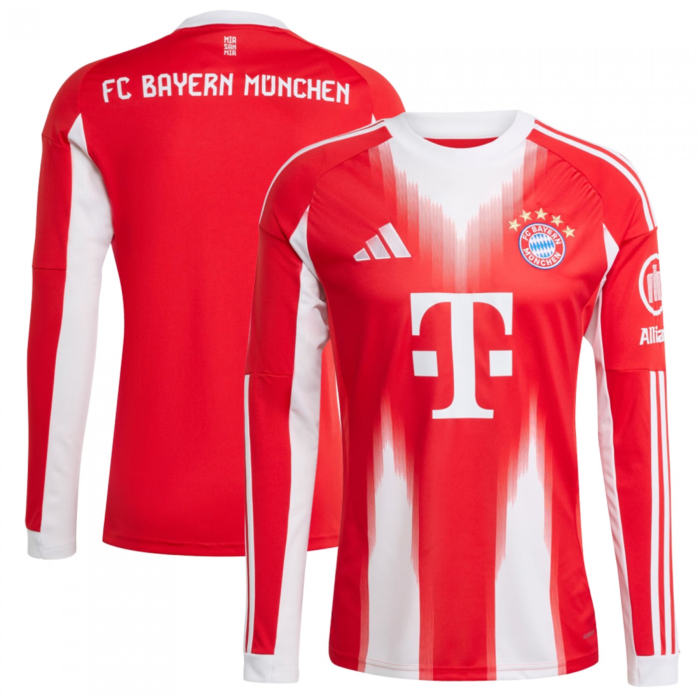 Camisa FC Bayern de Munique 25/26 Manga Longa - Versão Torcedor Masculino - Vermelha e Branco