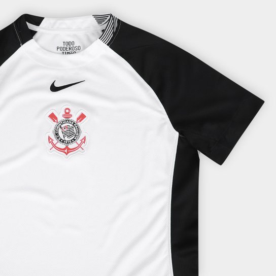 Camisa Corinthians I 25/26 s/n Nike Feminina - Branco+Preto