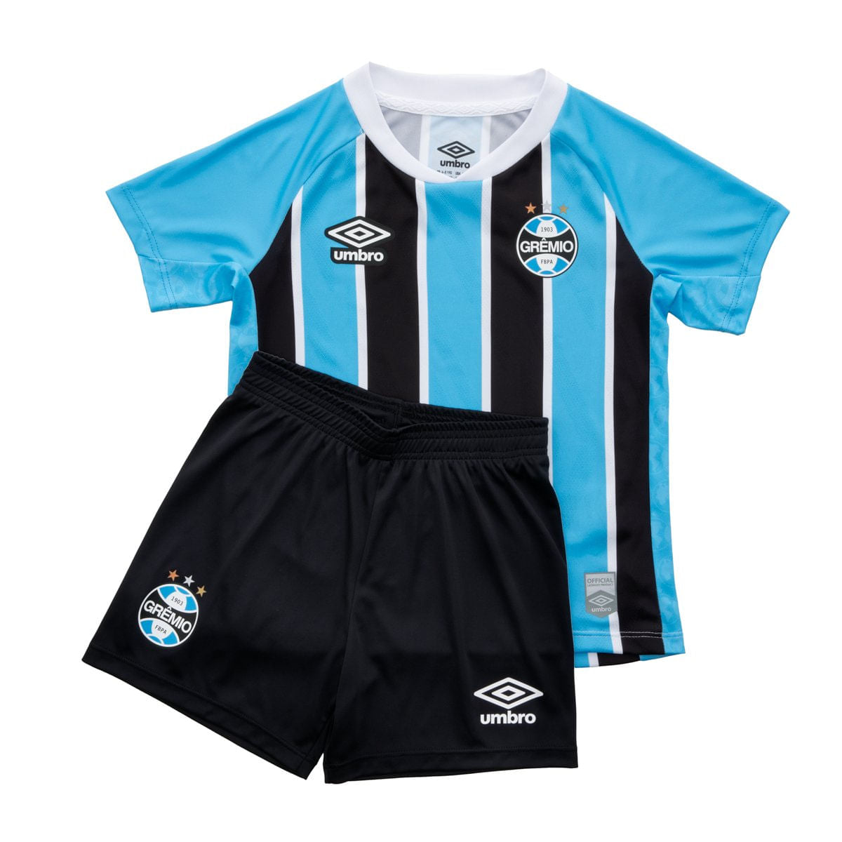 Kit Infantil Grêmio l 25/26 S/N Torcedor Umbro - Azul+Preto