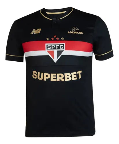 Camisa São Paulo III 25/26 s/n° Torcedor Comemorativa New Balance Masculina - Preto+Vermelho