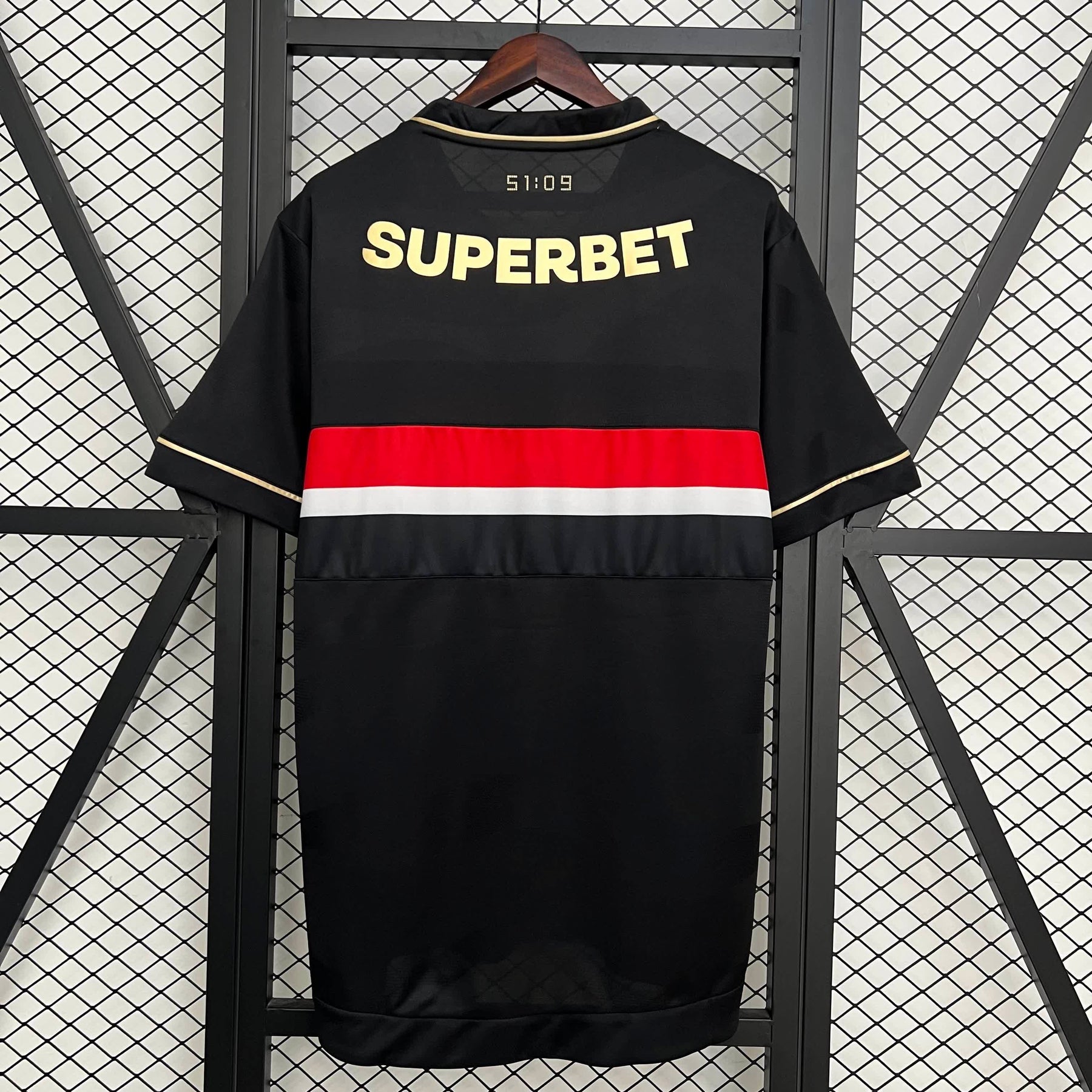 Camisa São Paulo III 25/26 s/n° Torcedor Comemorativa New Balance Masculina - Preto+Vermelho