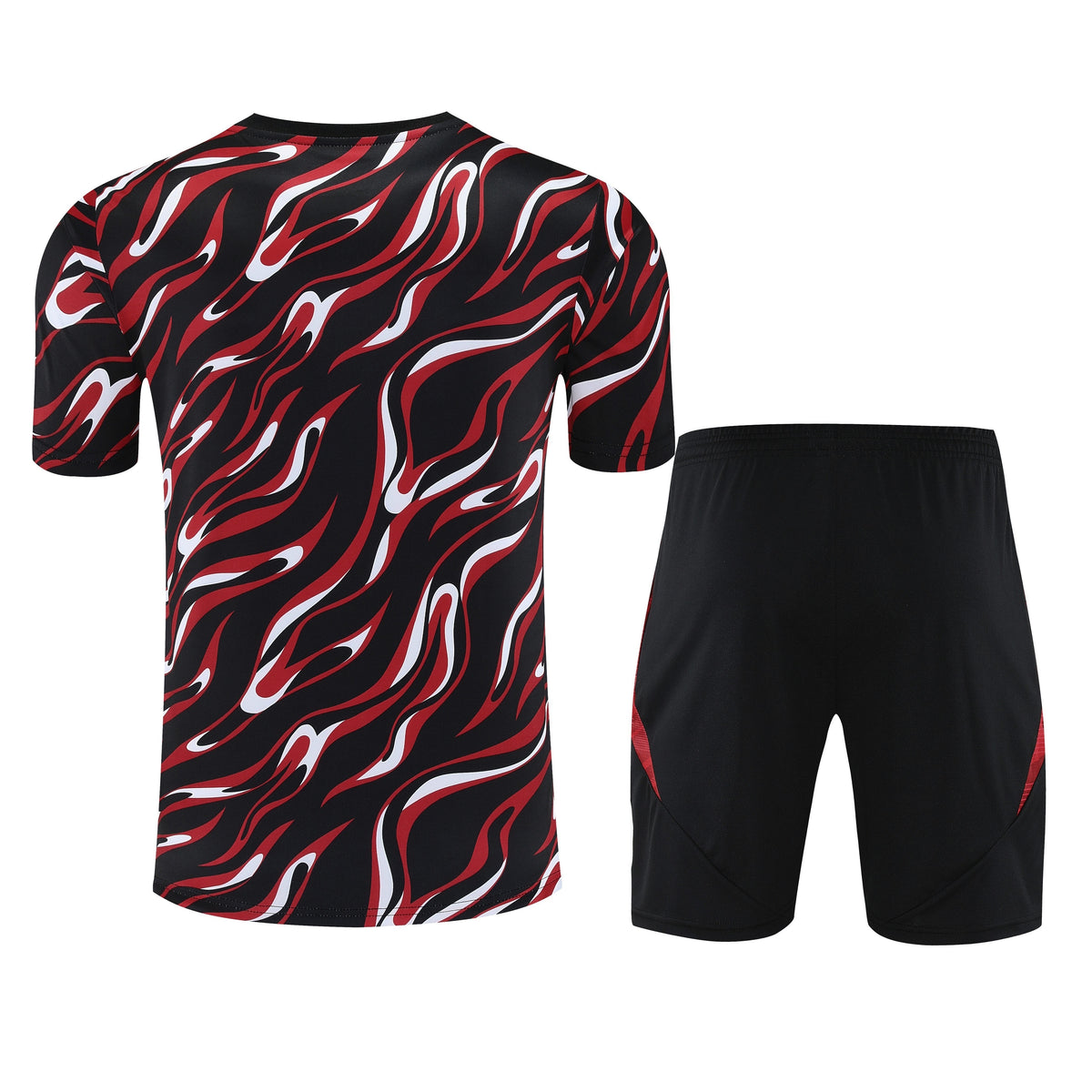 Kit Treino Manchester United 25/26 Masculino - Adidas Vermelho e Preto | Design em Chamas
