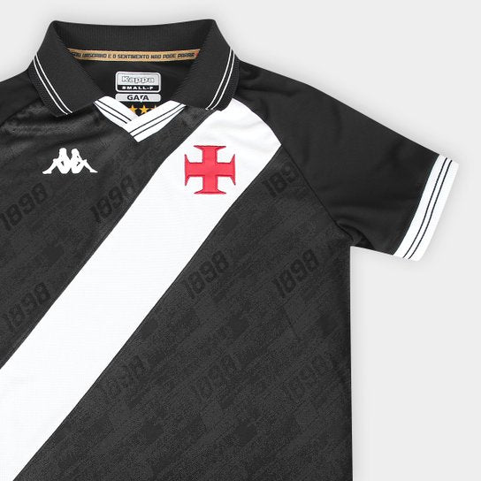 Camisa Vasco I 25/26 s/n Jogador Kappa Masculino - Preto+Branco