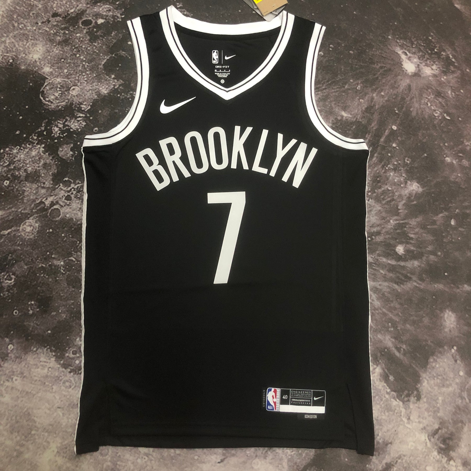 Regata NBA Brooklyn Nets Kevin Durant Fanáticos Fast Break - Preta - Icon Edition - Masculina