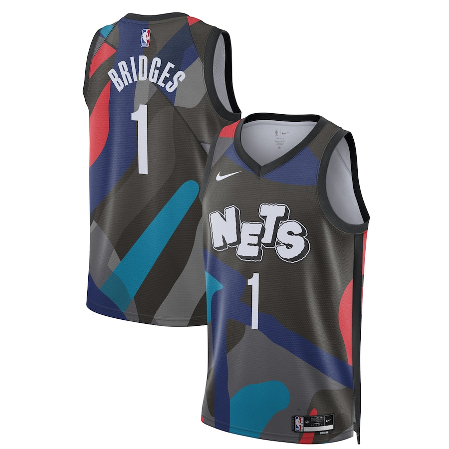 Regata NBA Brooklyn Nets Mikal Bridges Nike preta 2023/24 Swingman - City Edition - Masculina