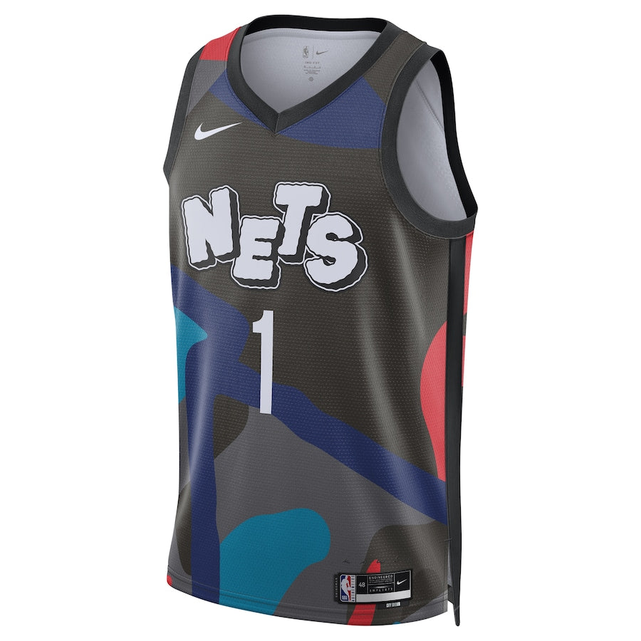 Regata NBA Brooklyn Nets Mikal Bridges Nike preta 2023/24 Swingman - City Edition - Masculina