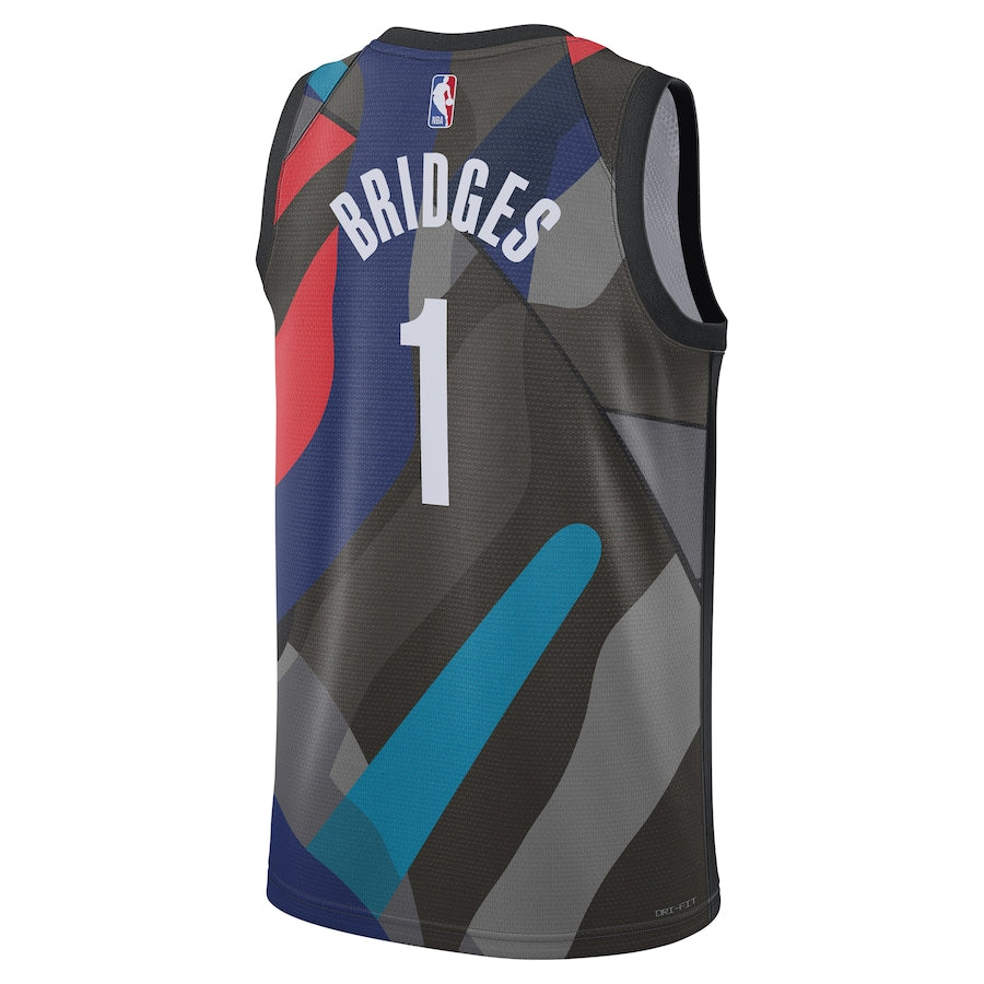 Regata NBA Brooklyn Nets Mikal Bridges Nike preta 2023/24 Swingman - City Edition - Masculina