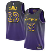 Regata NBA Los Angeles Lakers Nike 2024/25 - Roxa - City Edition - Masculina