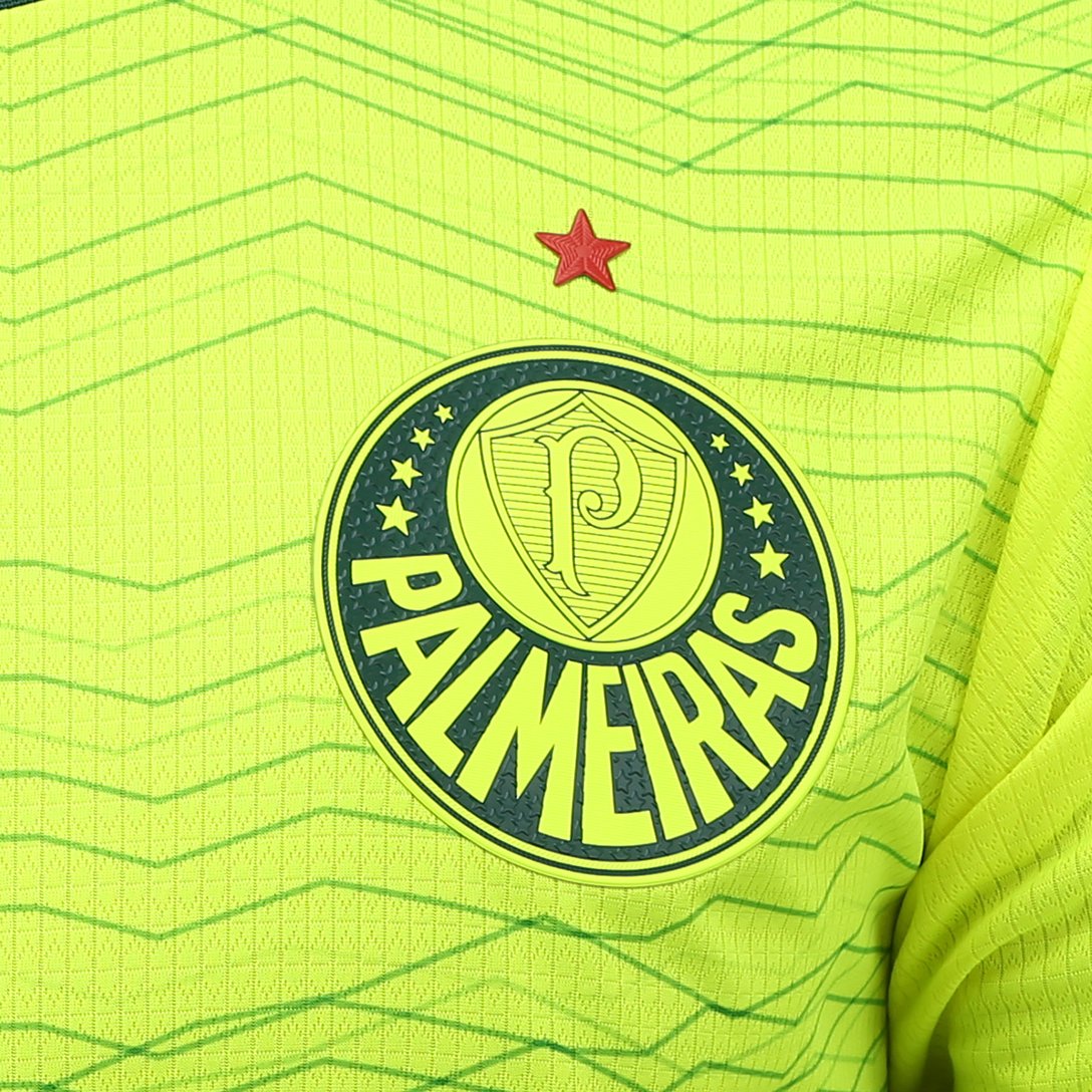 Camisa Palmeiras III 23/24 s/n° Torcedor Puma Masculina - Amarelo Fluorescente