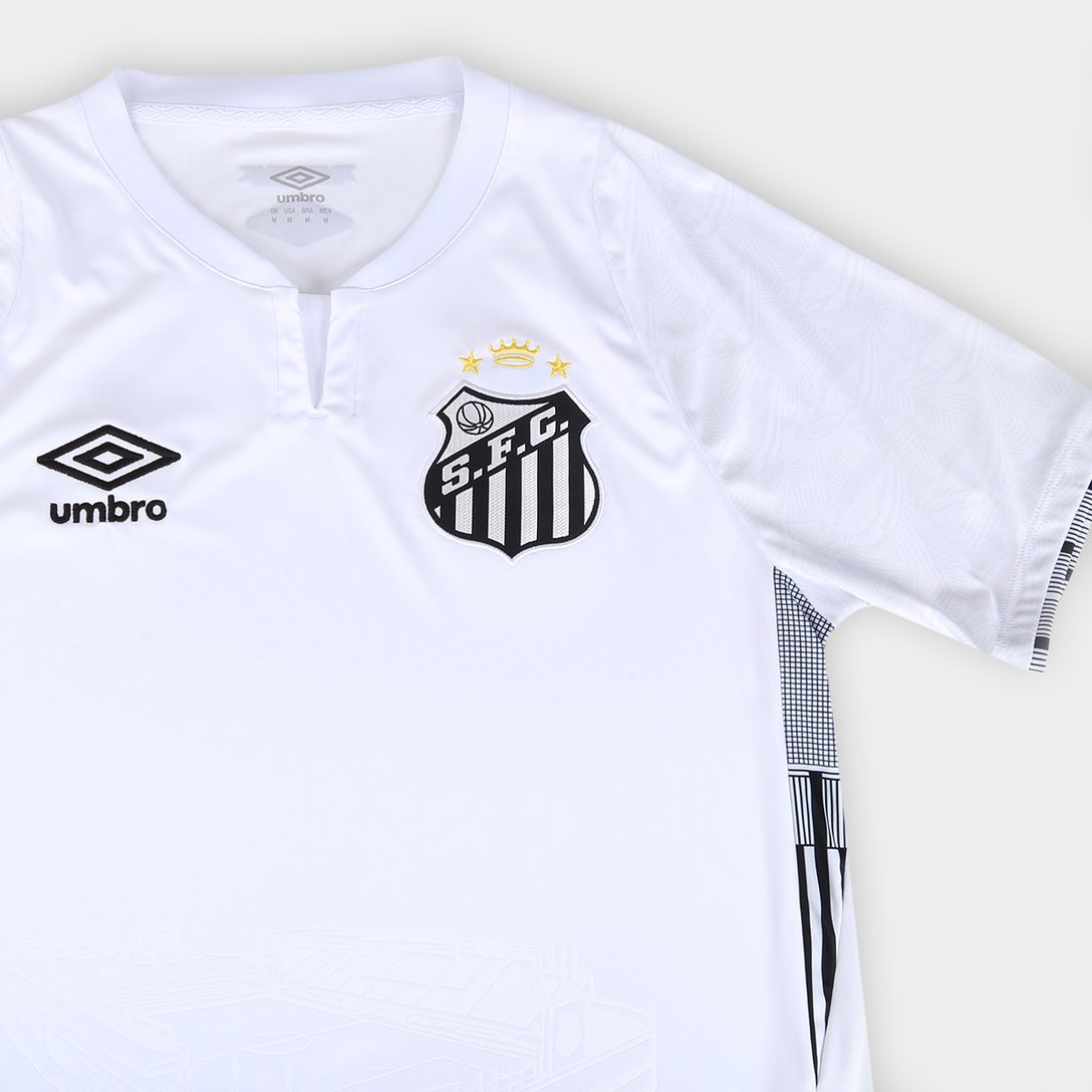 Camisa Santos I 24/25 s/n° Torcedor Umbro Masculina - Branco+Preto