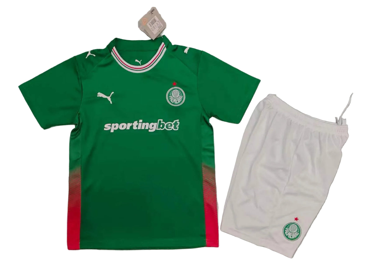 Kit Infantil Palmeiras Puma I 26/27 Torcedor - Verde+ Branco