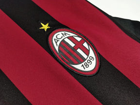 Camisa Ac Milan 2009/10 Manga Longa - Versão Retrô Masculino - Preto e Vermelho