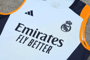 Kit Treino Real Madrid Adidas 24/25 - Camiseta Off White e Short Azul Marinho