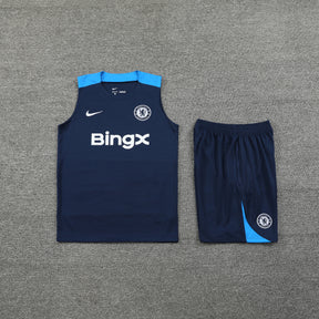 Kit de Treino Chelsea Nike 24/25 - Camisa e Bermuda-Azul Escuro