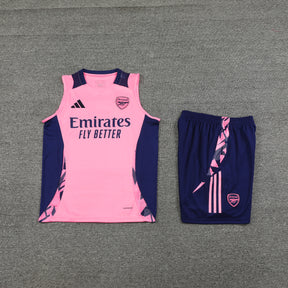 Kit de Treino Arsenal Adidas 24/25 Camisa e Bermuda Rosa e Preto