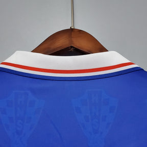 Camisa Retrô Seleção Croácia Copa 98 Away - Masculina - Modelo Torcedor - Azul