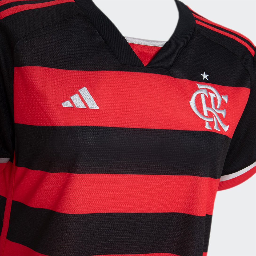 Camisa Flamengo I 24/25 s/n° Torcedor Adidas Feminina - Vermelho+Preto